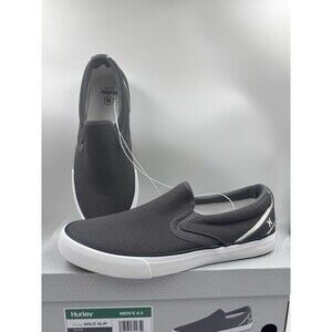 Hurley Shoe Mens 9.5 Arlo Canvas Low Top Slip On Sneaker Gray Skateboarding